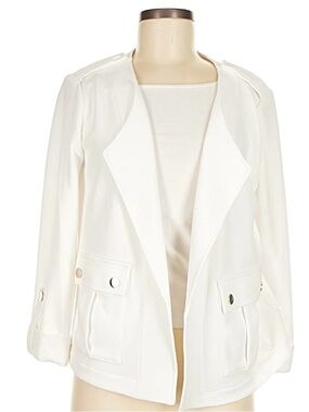 Kasper Ivory Open-Front Blazer Jacket